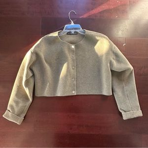 Live The Process Fleece Cropped Snap Button Jacket